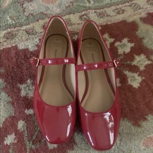 Glossy Red Mary Jane Flats